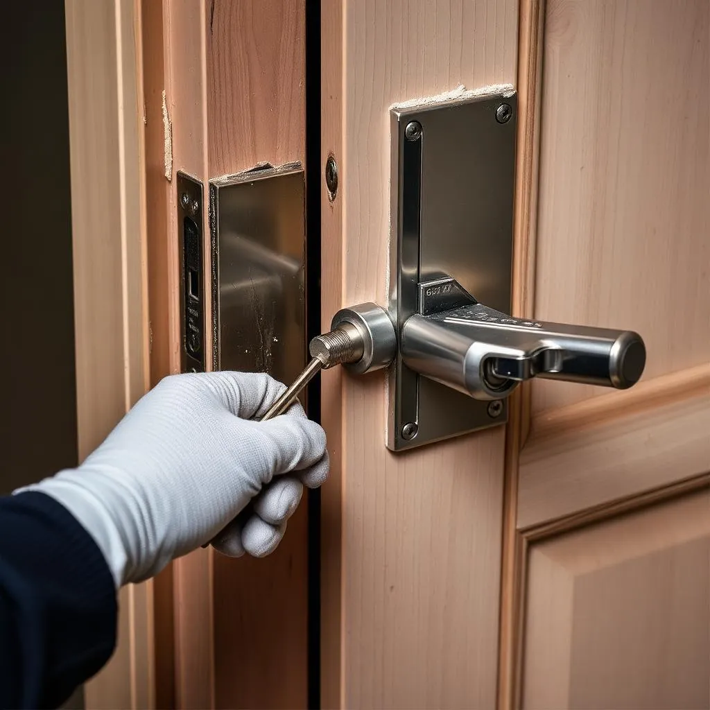 Installation d'une serrure neuve sur porte d'entrée