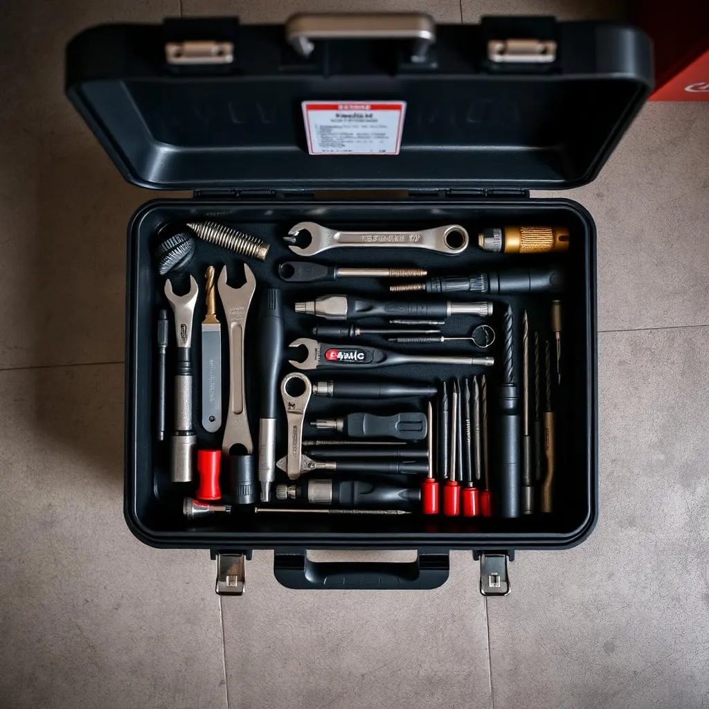 Mallette d'outils de serrurier organisée